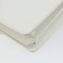 CELINE Hand Bag Leather White Gold Auth 146638-16