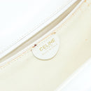 CELINE Hand Bag Leather White Gold Auth 146638-18