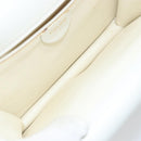 CELINE Hand Bag Leather White Gold Auth 146638-11