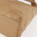 CHANEL Bicolore Shoulder Bag Lamb Skin Beige Silver CC Auth 146639-14