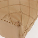 CHANEL Bicolore Shoulder Bag Lamb Skin Beige Silver CC Auth 146639-16