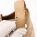 CHANEL Bicolore Shoulder Bag Lamb Skin Beige Silver CC Auth 146639-10