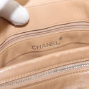 CHANEL Bicolore Shoulder Bag Lamb Skin Beige Silver CC Auth 146639-18