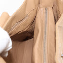 CHANEL Bicolore Shoulder Bag Lamb Skin Beige Silver CC Auth 146639-20