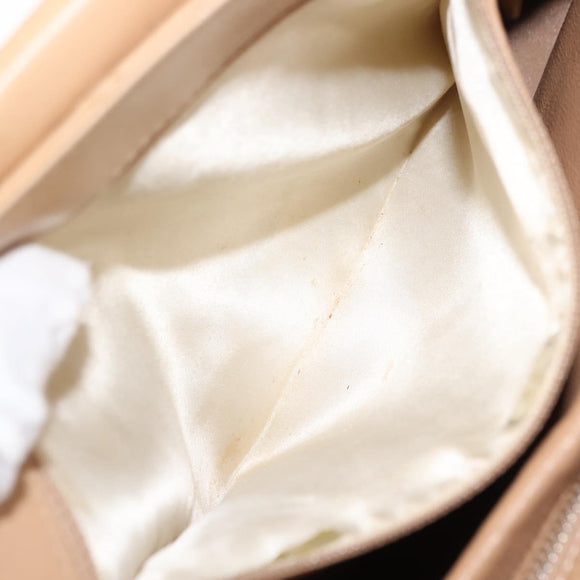 CHANEL Bicolore Shoulder Bag Lamb Skin Beige Silver CC Auth 146639