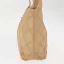 CHANEL Bicolore Shoulder Bag Lamb Skin Beige Silver CC Auth 146639-3