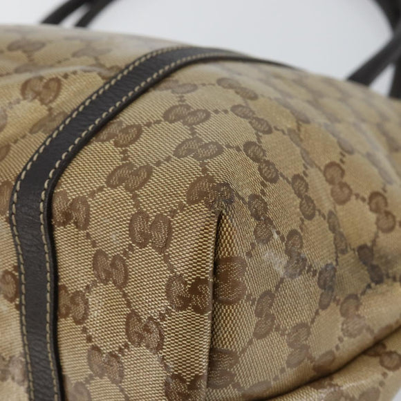 GUCCI GG Crystal Tote Bag Coated Canvas Outlet Beige Gold 265695 Auth 146641