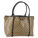 GUCCI GG Crystal Tote Bag Coated Canvas Outlet Beige Gold 265695 Auth 146641-1