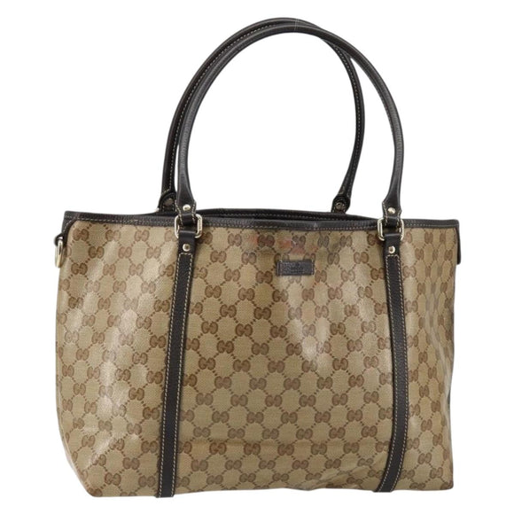 GUCCI GG Crystal Tote Bag Coated Canvas Outlet Beige Gold 265695 Auth 146641