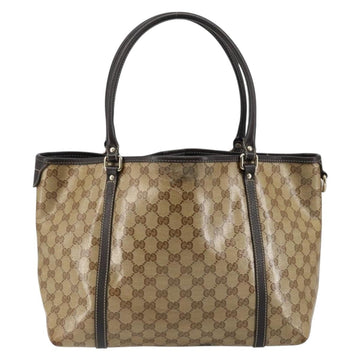 GUCCI GG Crystal Tote Bag Coated Canvas Outlet Beige Gold 265695 Auth 146641 - 0