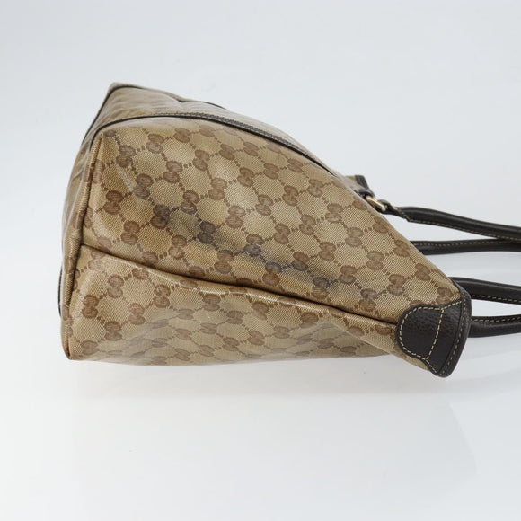 GUCCI GG Crystal Tote Bag Coated Canvas Outlet Beige Gold 265695 Auth 146641