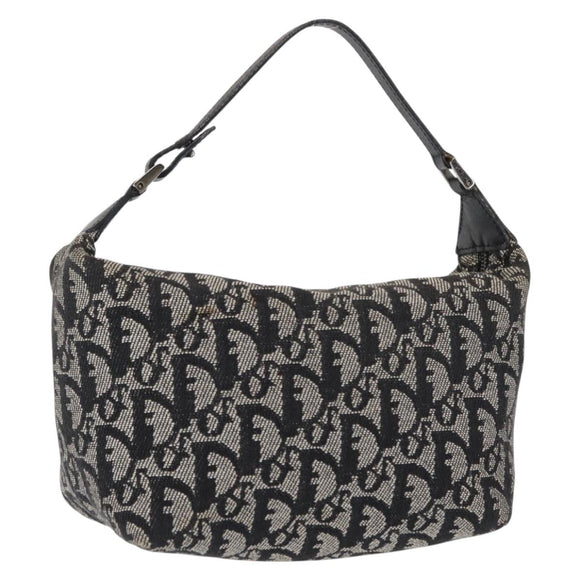 Christian Dior Trotter Canvas Shoulder Bag Black Auth 146645