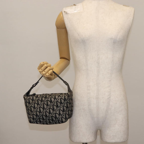 Christian Dior Trotter Canvas Shoulder Bag Black Auth 146645