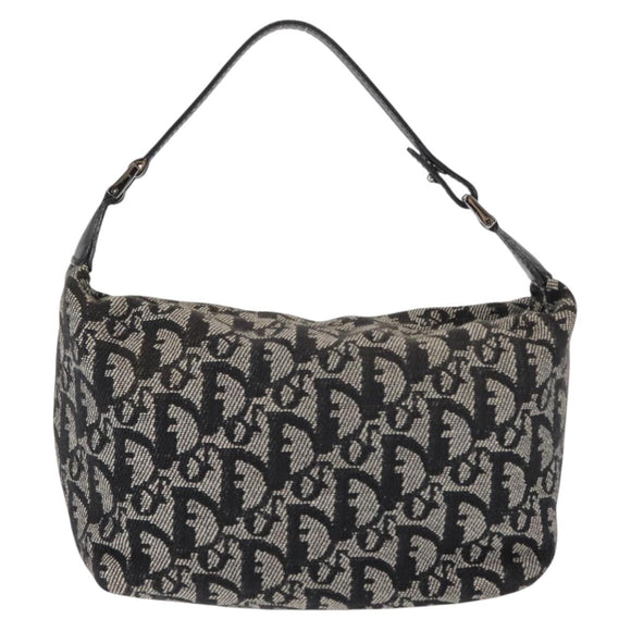 Christian Dior Trotter Canvas Shoulder Bag Black Auth 146645