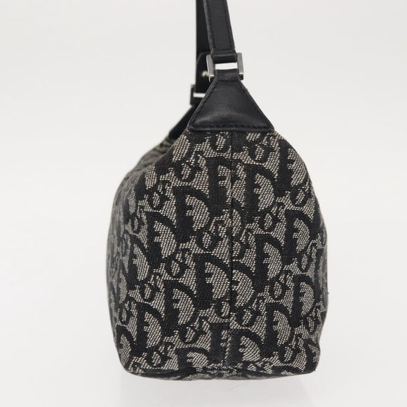 Christian Dior Trotter Canvas Shoulder Bag Black Auth 146645