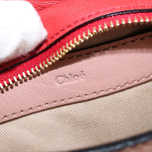 Chloe Etel Hand Bag Leather 2way Pink Gold Auth 146649