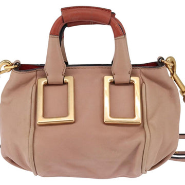 Chloe Etel Hand Bag Leather 2way Pink Gold Auth 146649 - 0