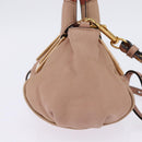Chloe Etel Hand Bag Leather 2way Pink Gold Auth 146649-3