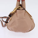 Chloe Etel Hand Bag Leather 2way Pink Gold Auth 146649-4