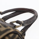 FENDI Zucca Canvas Hand Bag Black Brown Auth 146650-14