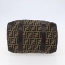FENDI Zucca Canvas Hand Bag Black Brown Auth 146650-5