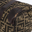 FENDI Zucca Canvas Hand Bag Black Brown Auth 146650-10