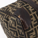 FENDI Zucca Canvas Hand Bag Black Brown Auth 146650-15