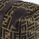 FENDI Zucca Canvas Hand Bag Black Brown Auth 146650-16