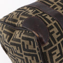 FENDI Zucca Canvas Hand Bag Black Brown Auth 146650-17