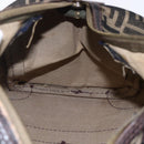 FENDI Zucca Canvas Hand Bag Black Brown Auth 146650-18