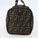 FENDI Zucca Canvas Hand Bag Black Brown Auth 146650-4