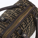 FENDI Zucca Canvas Hand Bag Black Brown Auth 146650-6