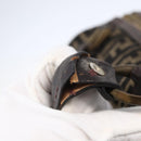 FENDI Zucca Canvas Hand Bag Black Brown Auth 146650-8