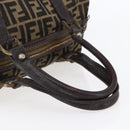 FENDI Zucca Canvas Hand Bag Black Brown Auth 146650-9