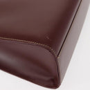 CARTIER Hand Bag Leather Bordeaux Gold Auth 146656-15