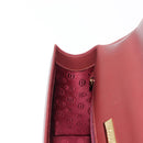 CARTIER Hand Bag Leather Bordeaux Gold Auth 146656-20