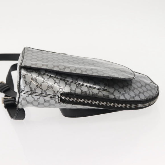 CELINE Macadam Canvas Backpack Silver Auth 146658