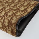 Christian Dior Trotter Canvas Shoulder Bag Brown Gold Auth 146664-8
