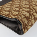 Christian Dior Trotter Canvas Shoulder Bag Brown Gold Auth 146664-15