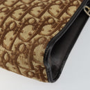 Christian Dior Trotter Canvas Shoulder Bag Brown Gold Auth 146664-16