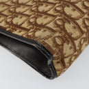 Christian Dior Trotter Canvas Shoulder Bag Brown Gold Auth 146664-17