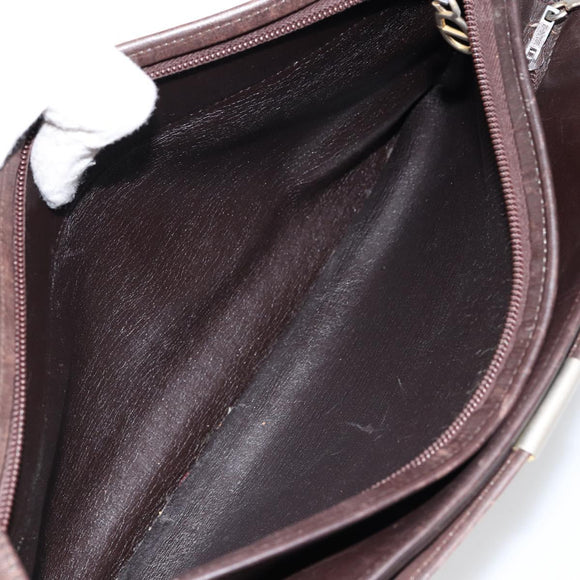 Christian Dior Trotter Canvas Shoulder Bag Brown Gold Auth 146664