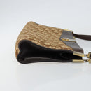 Christian Dior Trotter Canvas Shoulder Bag Brown Gold Auth 146664-3