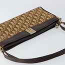Christian Dior Trotter Canvas Shoulder Bag Brown Gold Auth 146664-6