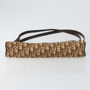 Christian Dior Trotter Canvas Shoulder Bag Brown Gold Auth 146664-5