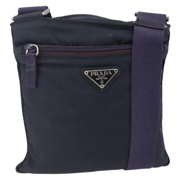 PRADA Shoulder Bag Nylon Purple Silver Auth 146670