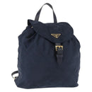 PRADA Backpack Nylon Navy Gold Auth 146671-1