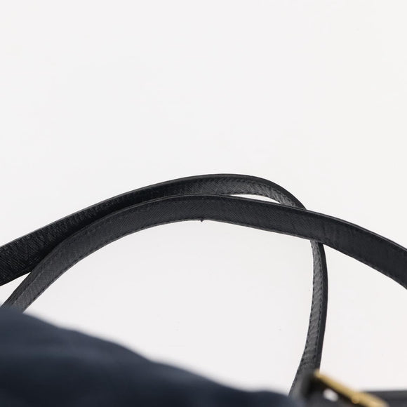 PRADA Backpack Nylon Navy Gold Auth 146671