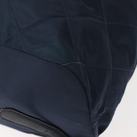 PRADA Backpack Nylon Navy Gold Auth 146671