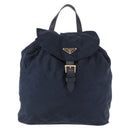 PRADA Backpack Nylon Navy Gold Auth 146671-2